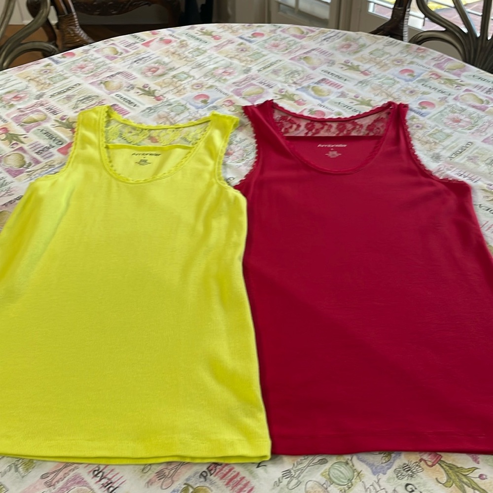 2 Tank Tops Ambrielle (L), 1 red, 1 yellow New Never Worn
